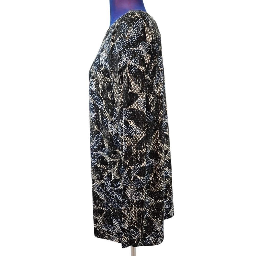 J. Jill‎ Wearever Collection Floral Slinky Knit Long Sleeve Tunic Top Size Small - Picture 3 of 7